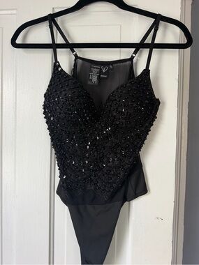 Windsor Black Beaded Corset Top with Straps